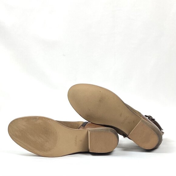 Roan Uma Hand Finished Full Grain Leather Belted Cowboy Heel Ankle Booties. 8 - Picture 8 of 12